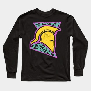 Rad 90s Greek Sparta Helmet Long Sleeve T-Shirt